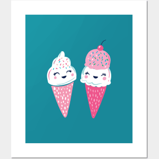 Cute ice creams Posters and Art